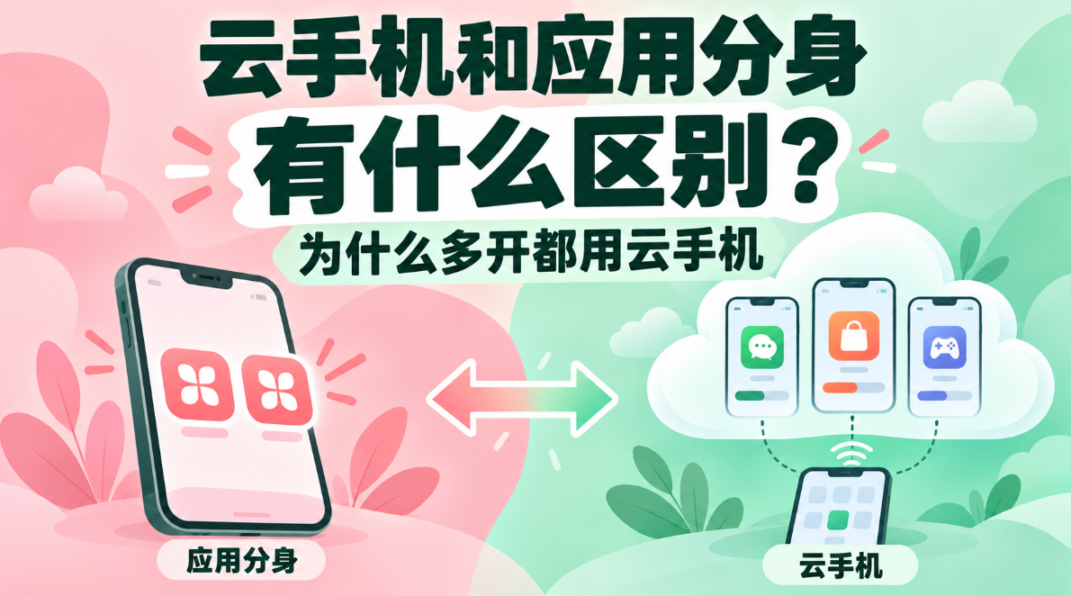 云手机和应用分身有什么区别 为什么多开都用云手机