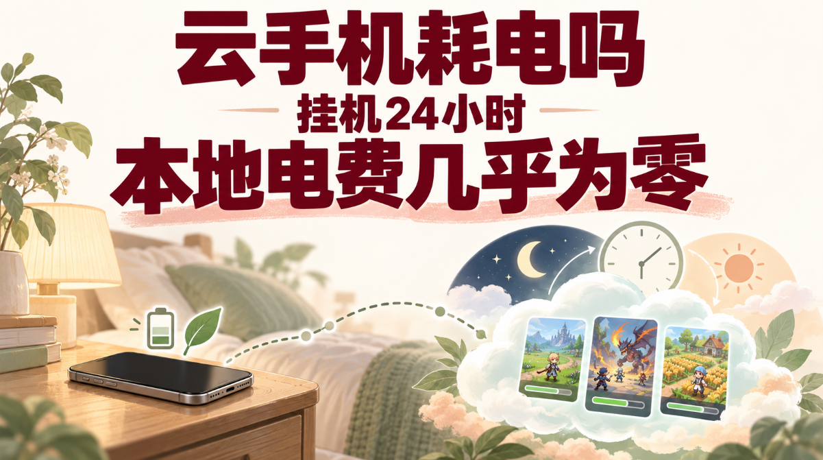 云手机耗电吗 挂机 24 小时本地电费几乎为零_图片1